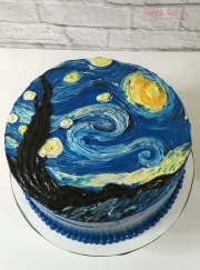 Starry-night-buttercream-painting-cake