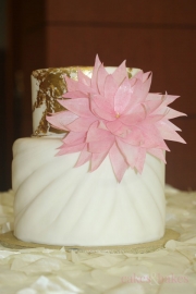 23-carat-gold-pink-wafer-paper-flower-wedding-cake