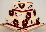 Apple-red-applique-buttercream-wedding-cake