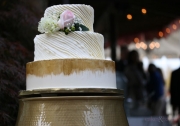 Diagonal-buttercream-pleats-wedding-cake-side-view