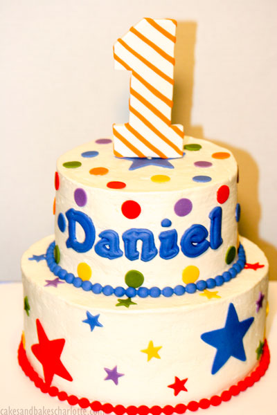 Blue and red first birthday cake – Cakes & Bakes